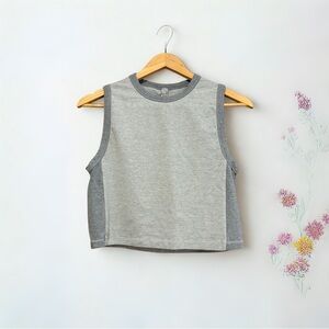 🐰 SKIMS Two-Tone Sleeveless Tank Top XL Grey Cotton Blend